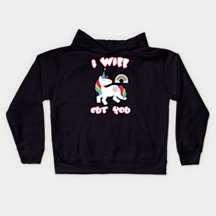 Funny Emo Unicorn Saying I Will Cut You Kids Hoodie